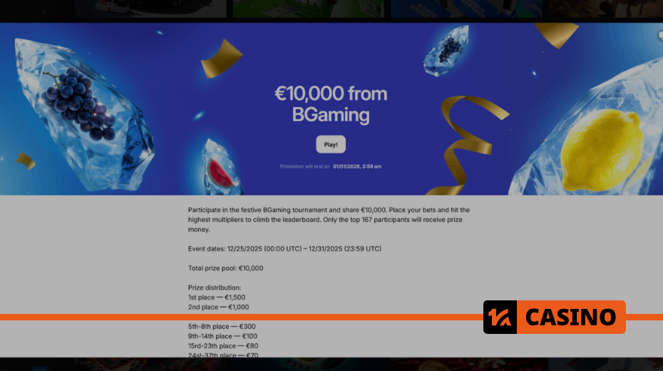 10 000€ from BGaming at 1win: how results are calculated and prizes are distributed