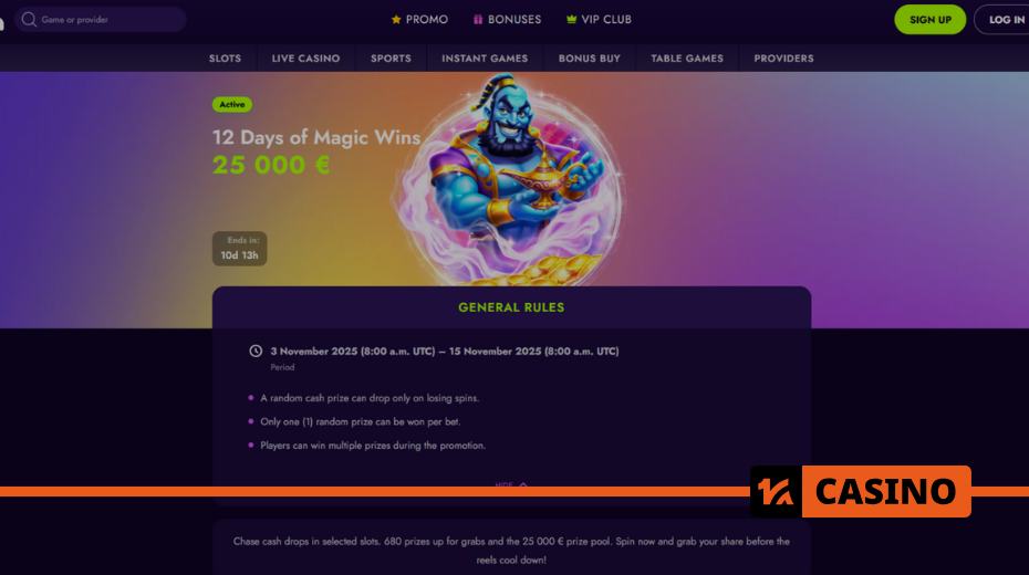 12 Days of Magic Wins в Irwin casino призовой фонд и условия 12 Days of Magic Wins в Irwin casino призовой фонд и условия