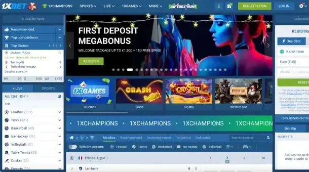1xbet site providing access to casino games, sports betting, and live events