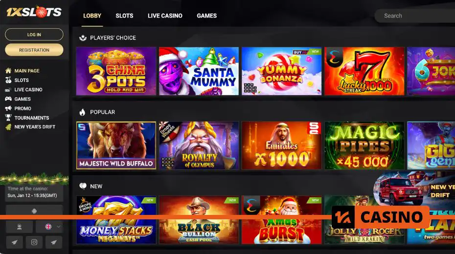 1xslots games including video slots, progressive jackpots, and live dealer options