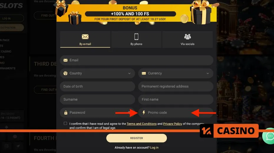 1xslots промокод процесс регистрации для активации специальных наград во время регистрации