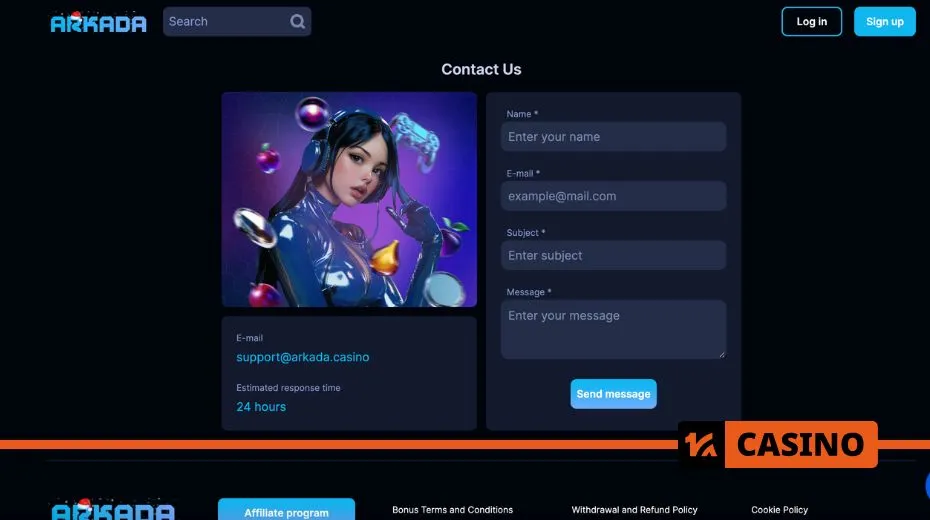Arkada casino support helping with technical and account issues