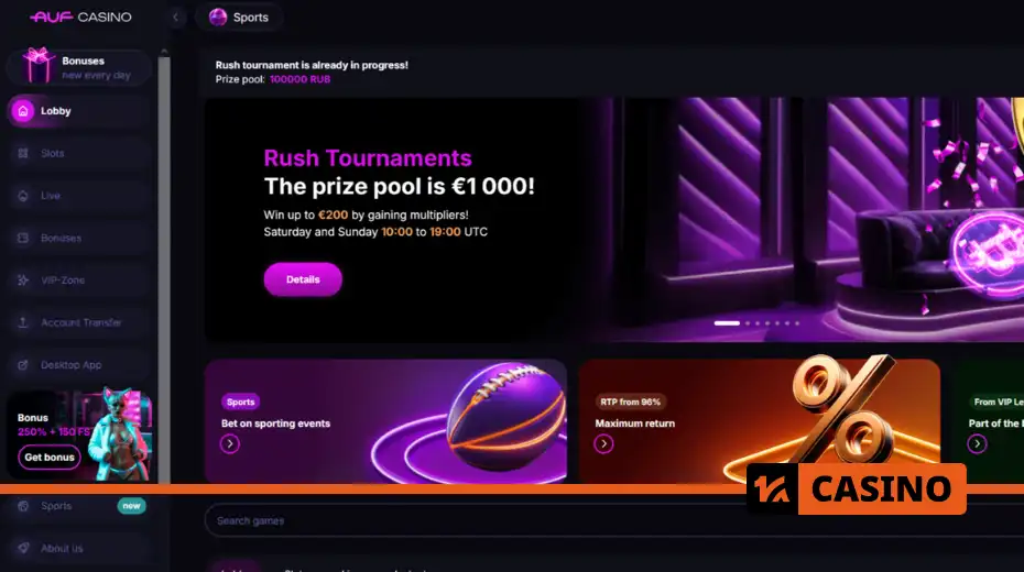 Current Auf promo code 1ACASINO: active offer with enhanced conditions