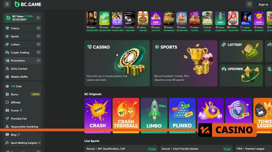 BC Game promo code for the casino site allows you to activate bonuses and receive additional rewards while playing