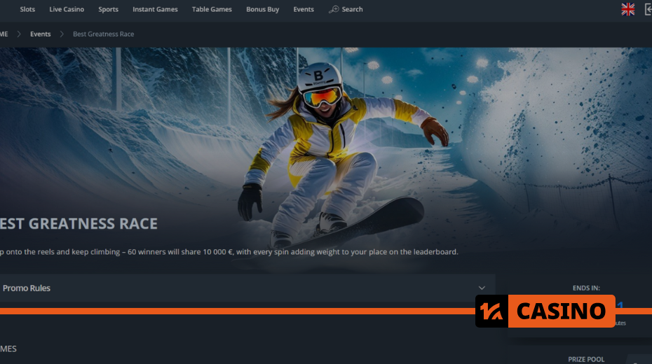 What players get for first place in Best Greatness Race at Jet casino