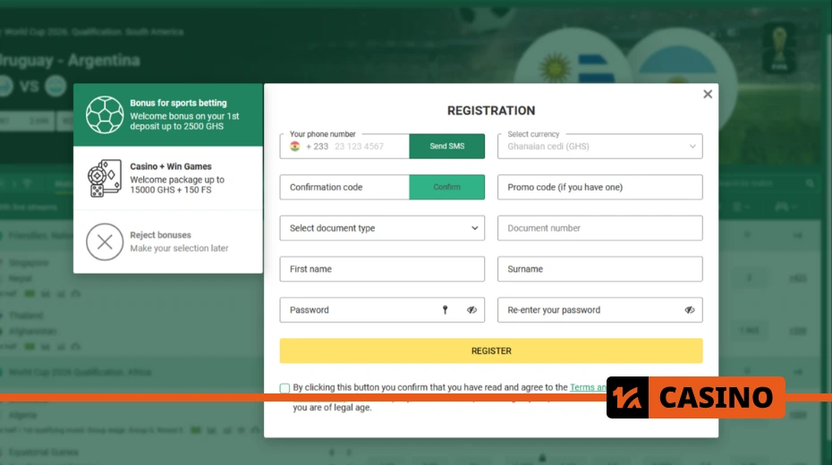 Betwinner registration methods – choice between phone number, email or social media account