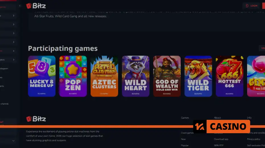 BGaming Drops Frenzy в Bitz casino как участвовать