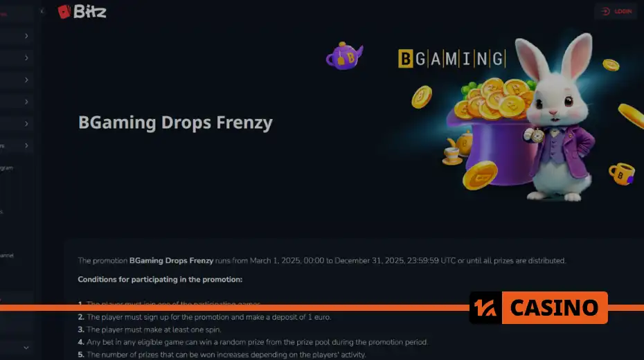 BGaming Drops Frenzy в Bitz casino призы и распределение