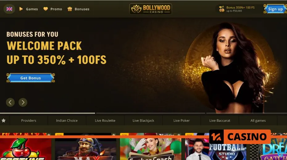 Bollywood Casino promo code welcome pack including deposit matches, cashback, and free spins