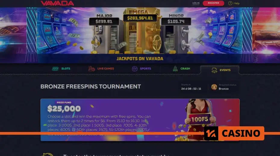 Bronze tournament for free spins at Vavada slot participation Bronze tournament for free spins at Vavada slot participation