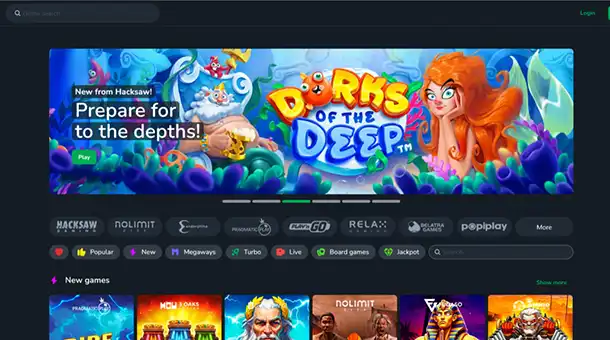 Cactus casino site with games, bonuses, and quick access to the account panel for managing settings and funds