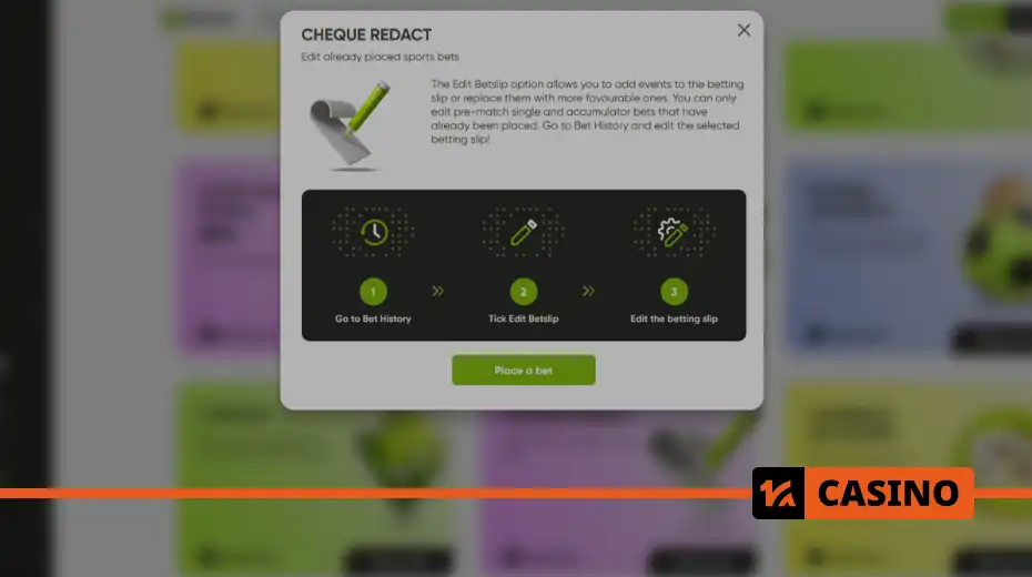 Check Edit in Fresh casino: changing express bet before the match starts