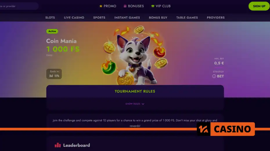 Coin Mania at Irwin casino how to join – conditions, bets, and registration