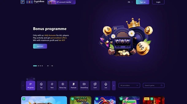 Cryptoboss casino is a platform with online games including slots, live dealers, and table games, with support for both cryptocurrency and fiat payment methods