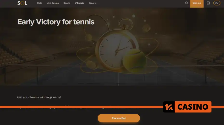 Early settlement of a tennis bet at Sol Casino what it offers