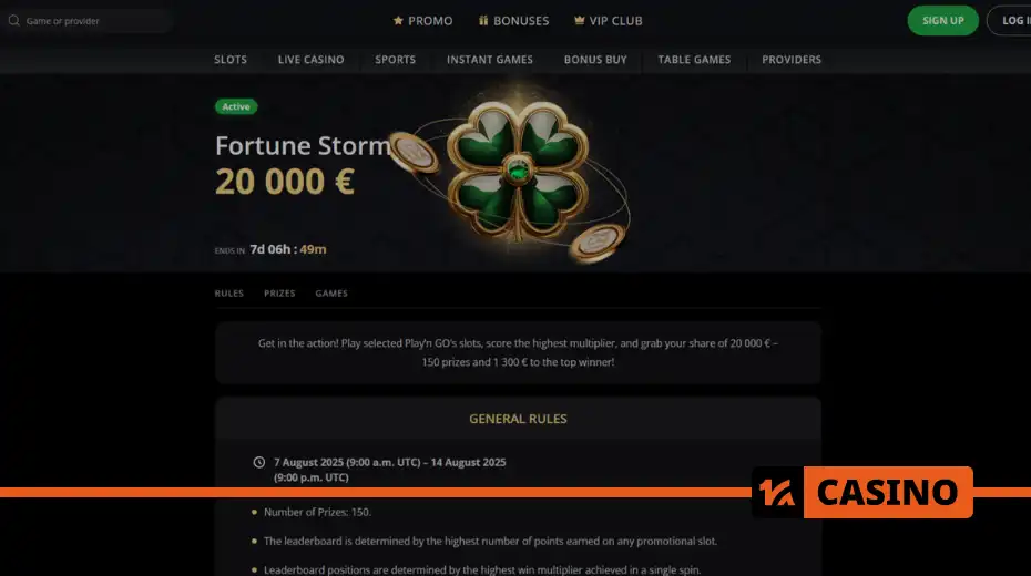 Fortune Storm в Lex casino акция: как набрать очки за спин