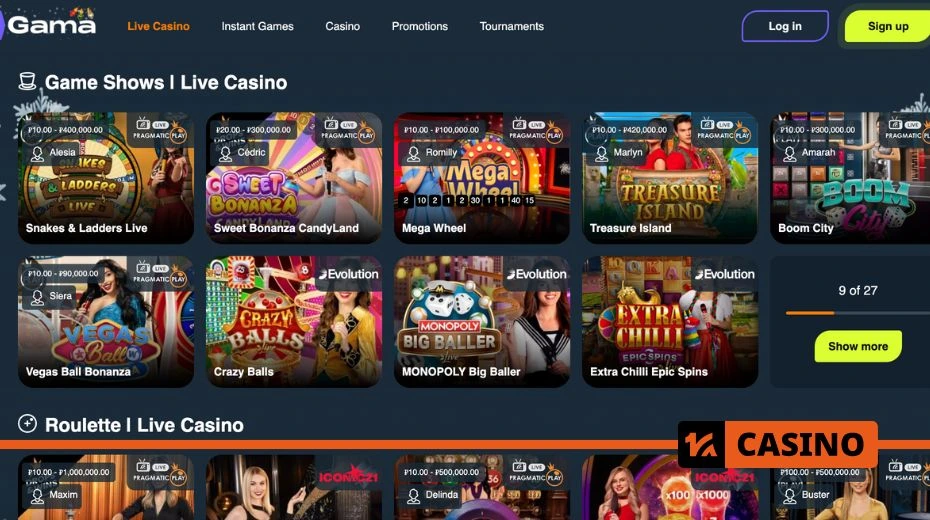 Gama Casino Slots - a wide selection of machines with bonus rounds and generous payouts