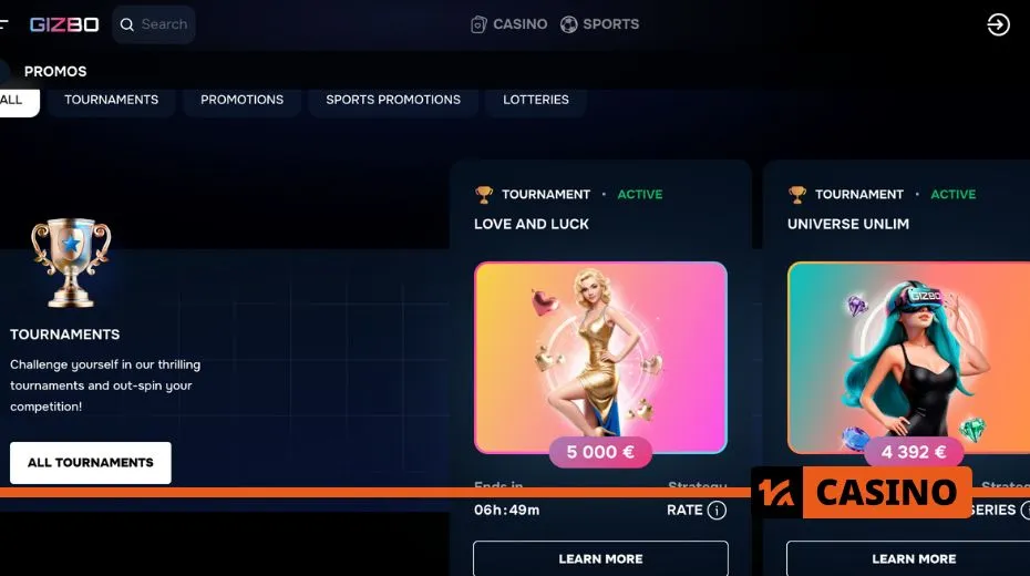 Gizbo Casino bonuses including welcome rewards, cashback, and free spins