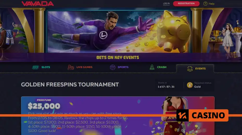 Golden Tournament at Vavada how to participate – you just need to have Golden status and activate participation on the tournament page