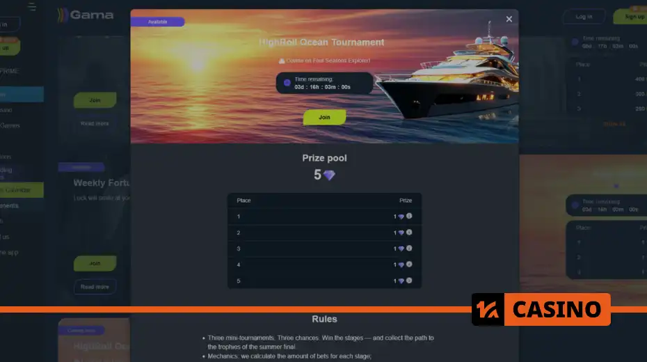 HighRoll Ocean at Gama casino promotions for players