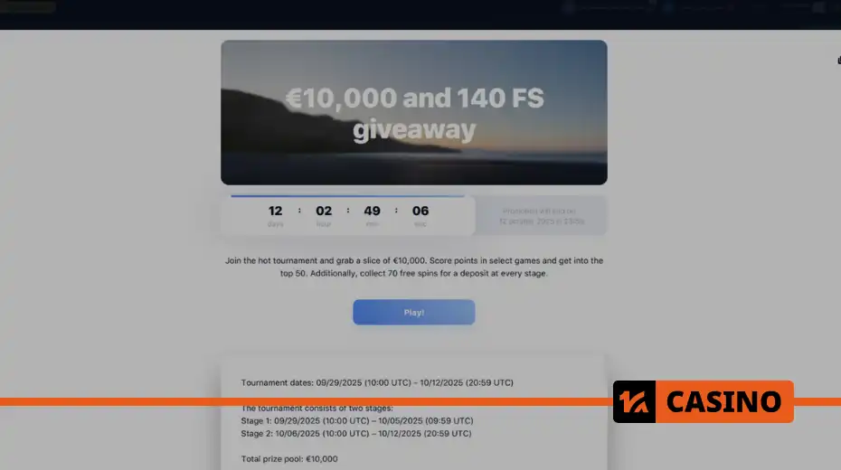 Hot 10,000 + 140 FS at 1win casino participation rules