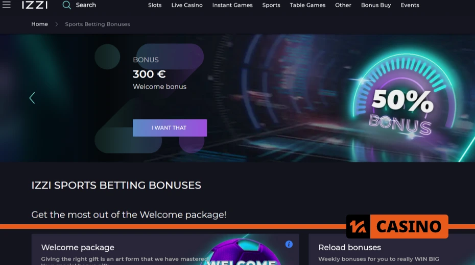 Izzi Casino promo code welcome bonuses including deposit matches, cashback, and free spins