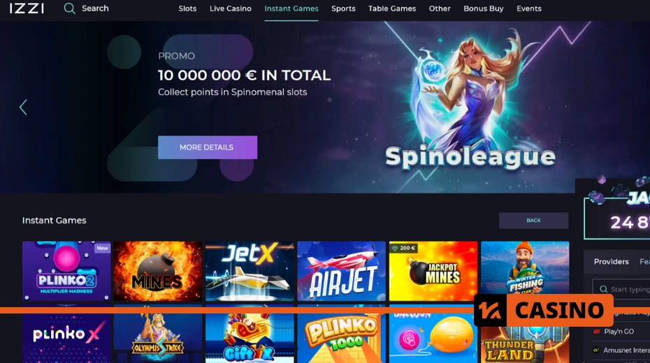 Izzi casino web portal – a well-designed online platform providing players with quick access to popular games and bonus programs
