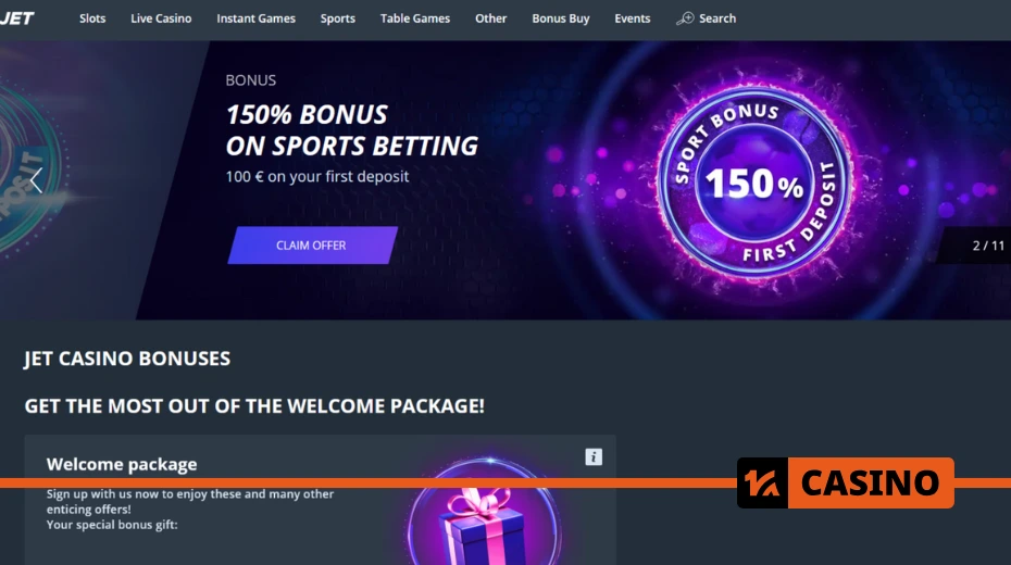 Jet casino promo code casino bonus – Get a first deposit bonus in the casino by activating the Jet casino promo code.