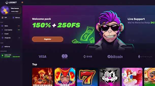 Overview article about Leebet with information on licensing, games, bonuses, and registration