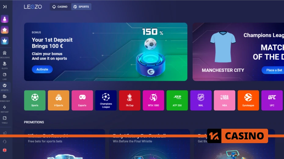 Legzo casino sports: odds, betting types, live mode, esports
