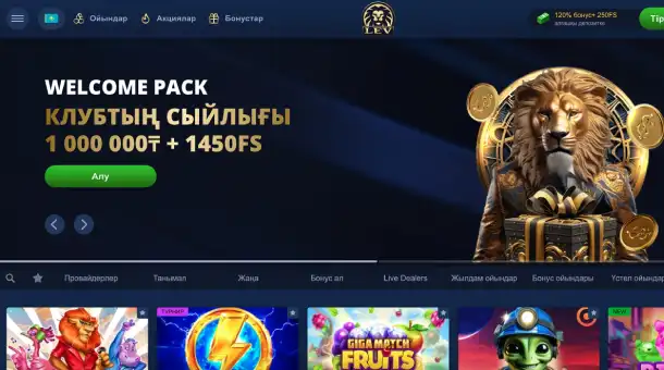 Lev Casino official website providing access to slots, table games, and live casino