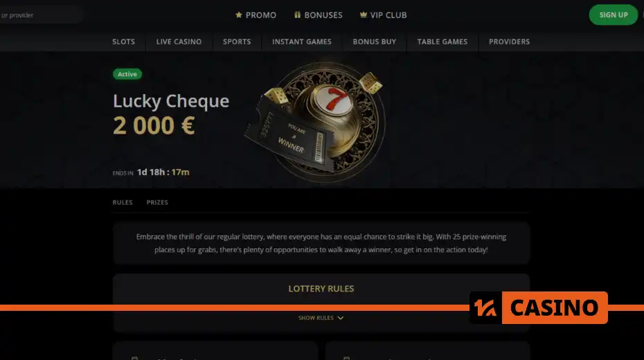 How to take part in Lucky Cheque at Lex casino