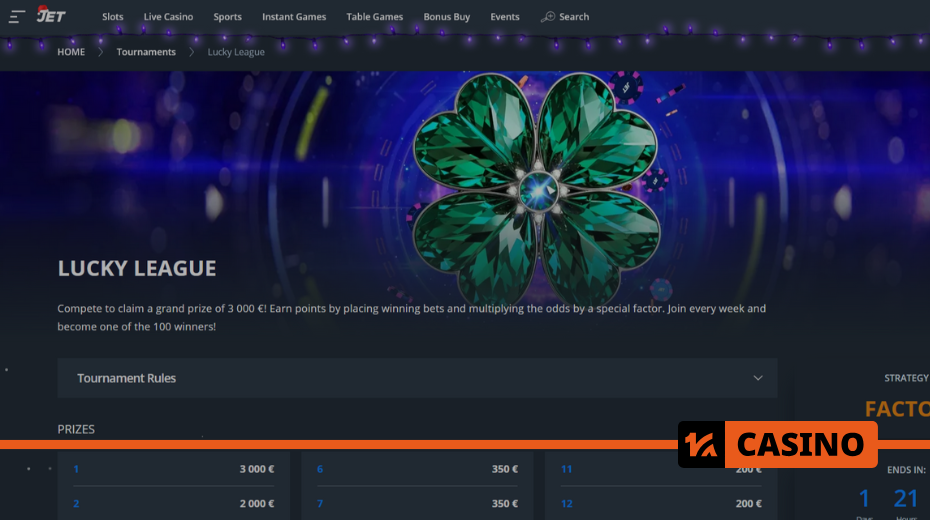 Lucky League tournament: how participation works Lucky League tournament: how participation works