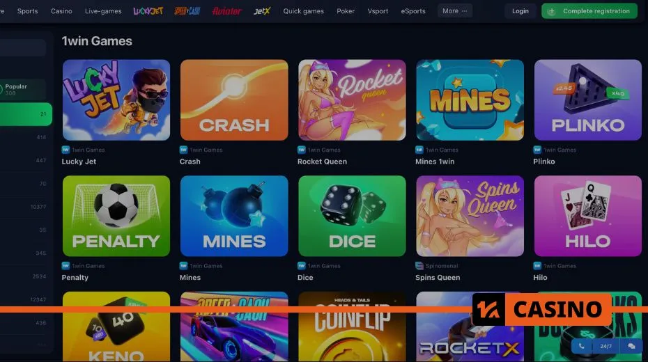 Mines 1win gameplay featuring hidden multipliers and risk-based winnings