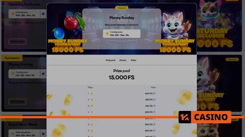 Money Sunday в Cat casino как участвовать: шаги для входа в турнир