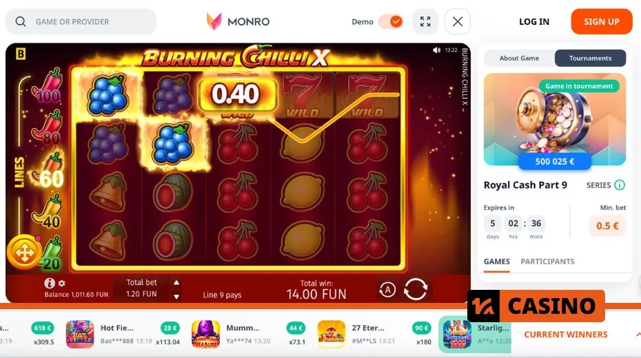 Monro Casino wagering requirements for bonus funds, free spins, and promotional offers