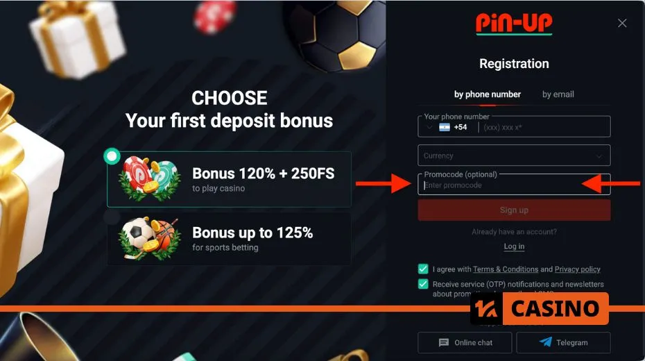 Pin up promo code registration process to unlock special promotions during sign-up