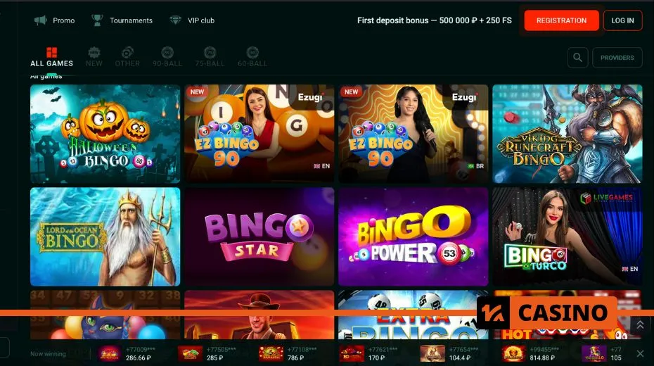 Pinco Casino games including table games, live dealer options, and instant wins