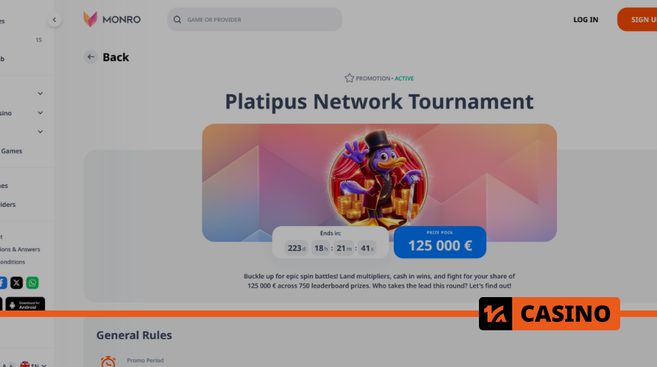 What is the prize pool in Platipus Network Tournament