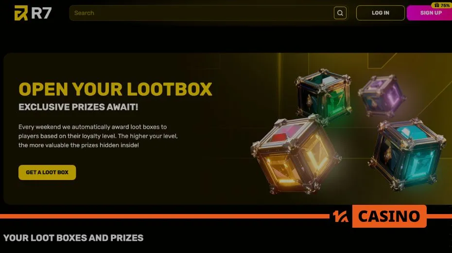 R7 Casino lootboxes feature mystery prizes unlocked during gameplay