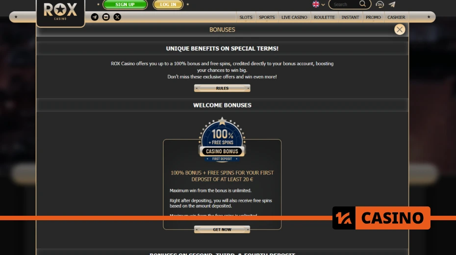 Rox casino bonuses when using a promo code: what rewards players receive after activation