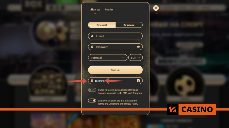 Rox casino promo code during registration: step-by-step guide to entering the promo code in the personal account