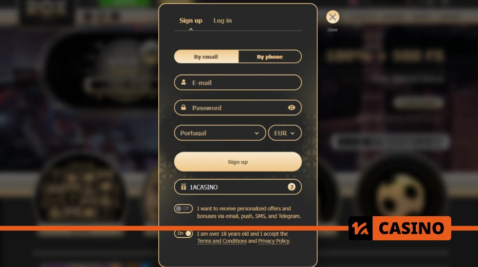 Rox casino registration is quick and requires entering an email or phone number creating a password selecting a currency and optionally activating a promo code