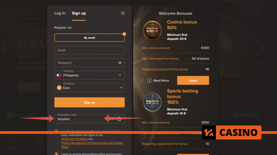 User dashboard after activating the Sol casino promo code