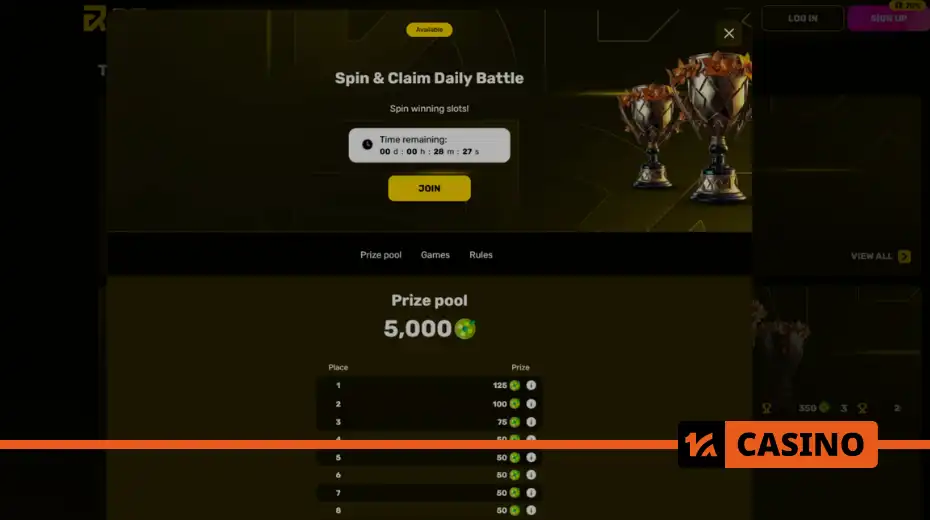 Spin & Claim Daily Battle at R7 casino how to participate