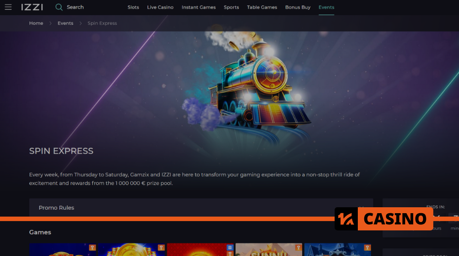 What you can win in the Spin Express promotion at Izzi casino