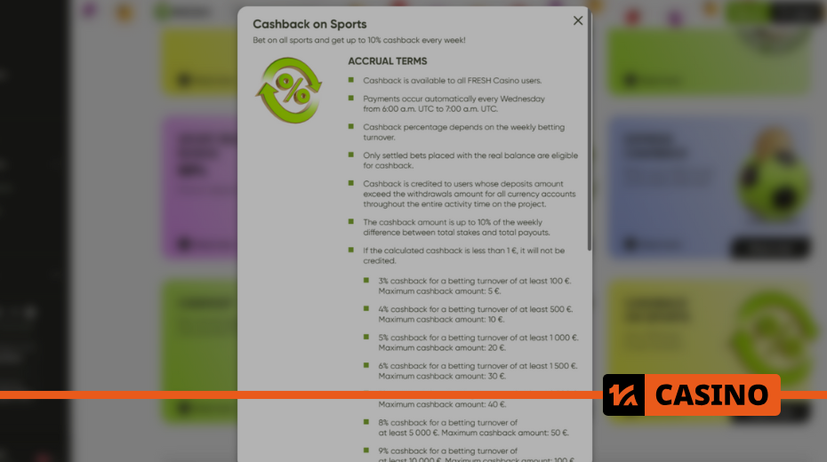 How to receive a refund in the Sports Cashback at Fresh Casino promotion How to receive a refund in the Sports Cashback at Fresh Casino promotion