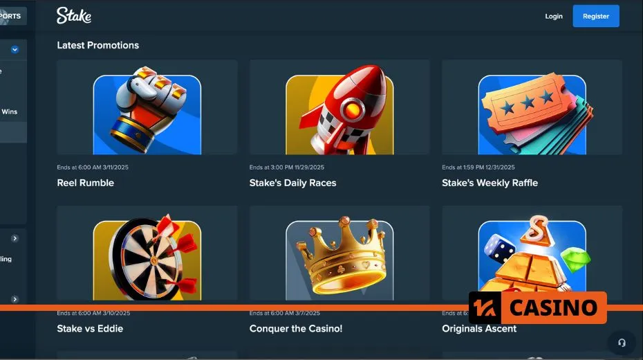 Stake bonuses including welcome offers, cashback rewards, and VIP promotions