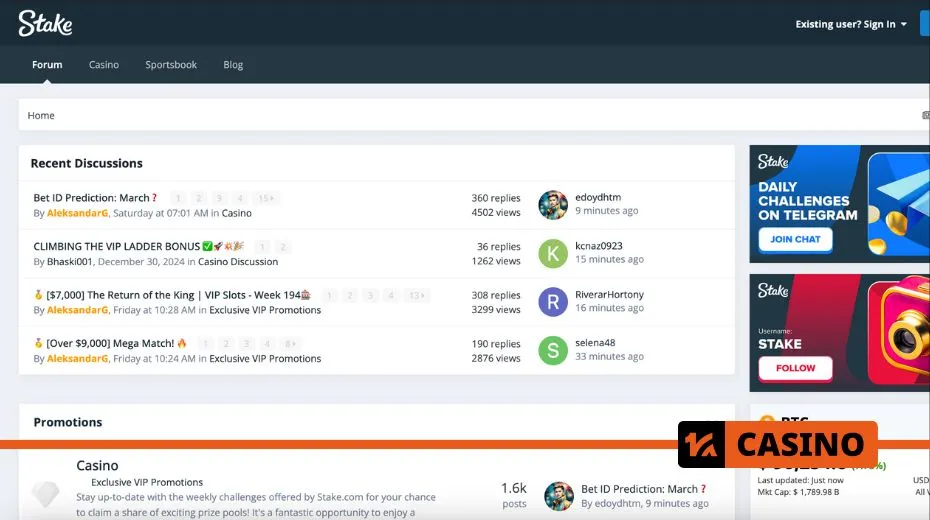 Stake forum for discussions on betting strategies, game reviews, and community engagement