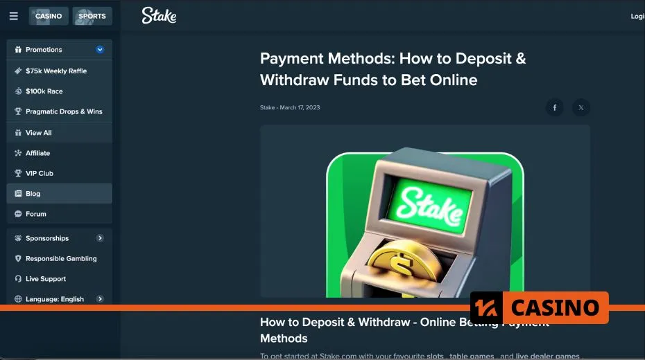 Stake payment methods supporting cryptocurrency transactions and fast withdrawals